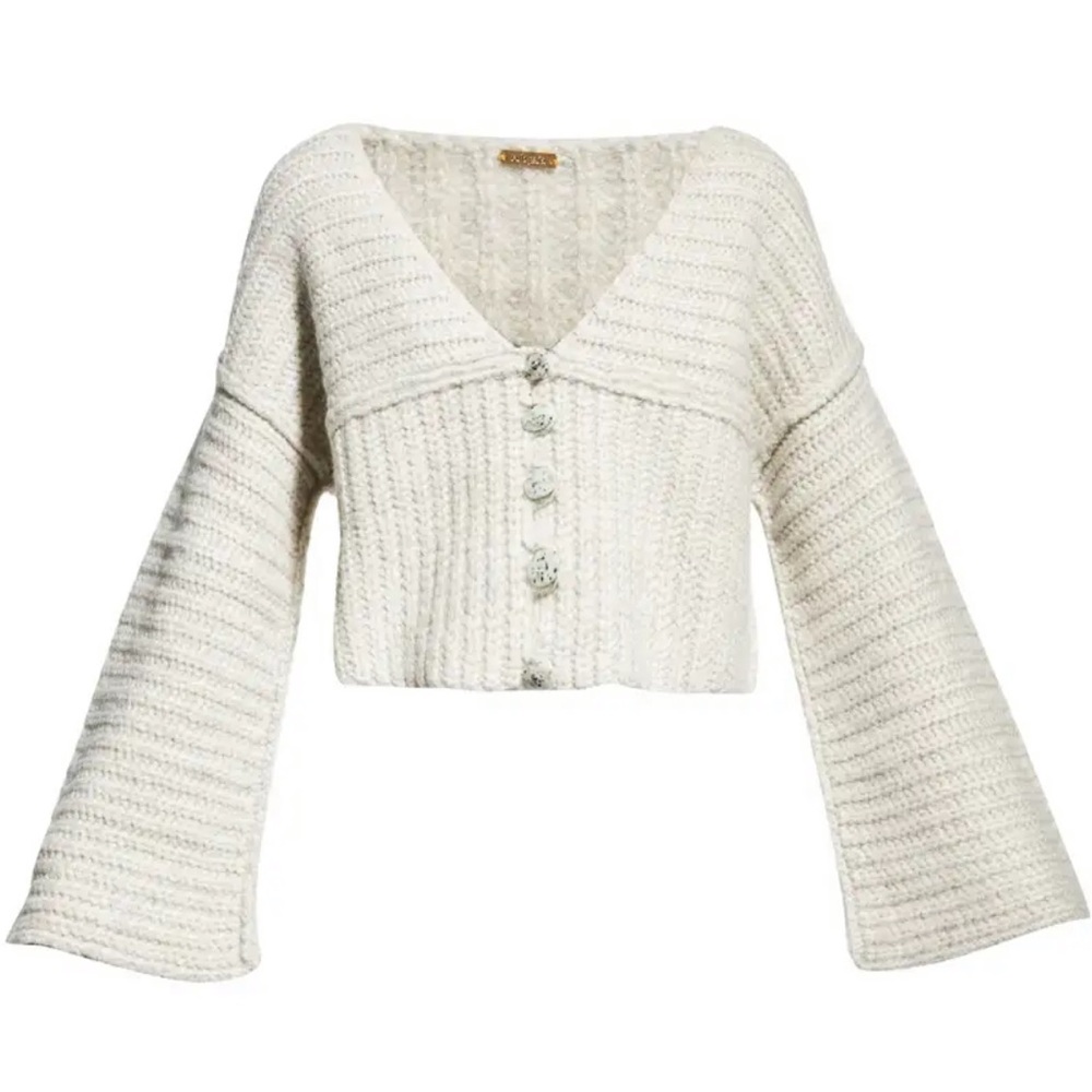 Cult Gaia Ruta Flared-Sleeve Knit Cardigan
